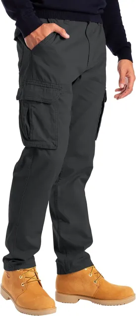 Alamo Mens Slim Fit Cargo Pants - 100% Cotton Heavy Duty Cargo Work Pants for Men