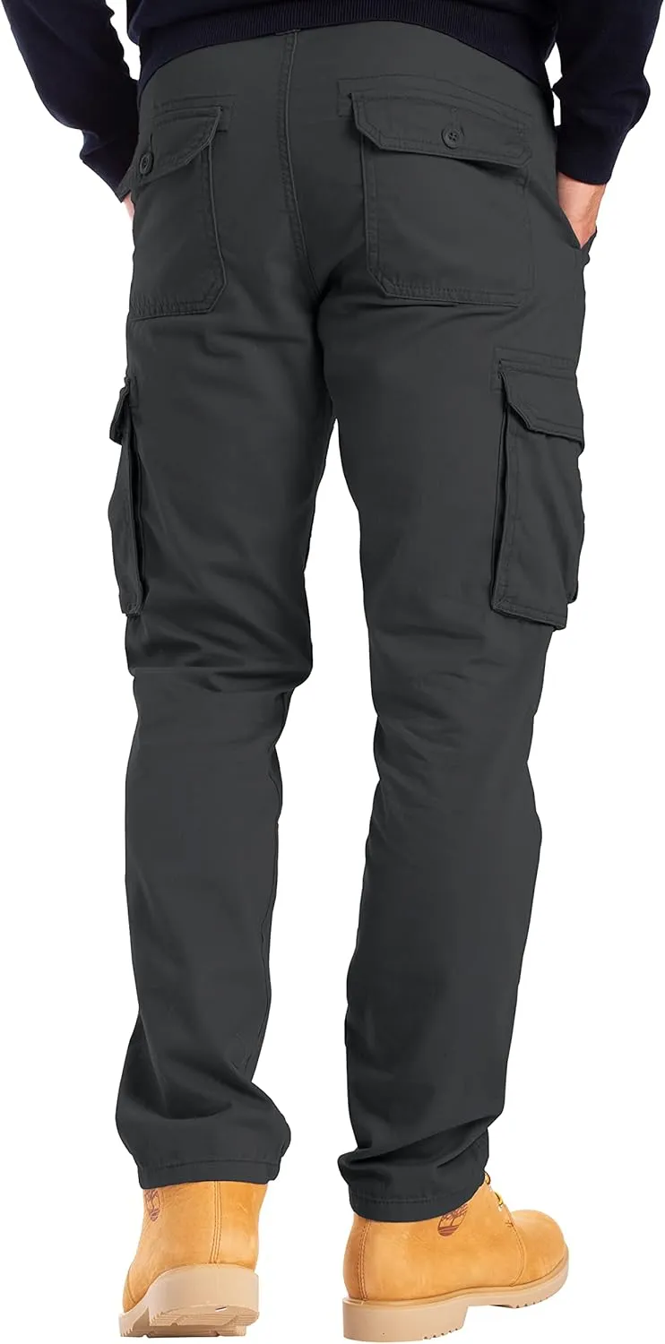 Alamo Mens Slim Fit Cargo Pants - 100% Cotton Heavy Duty Cargo Work Pants for Men