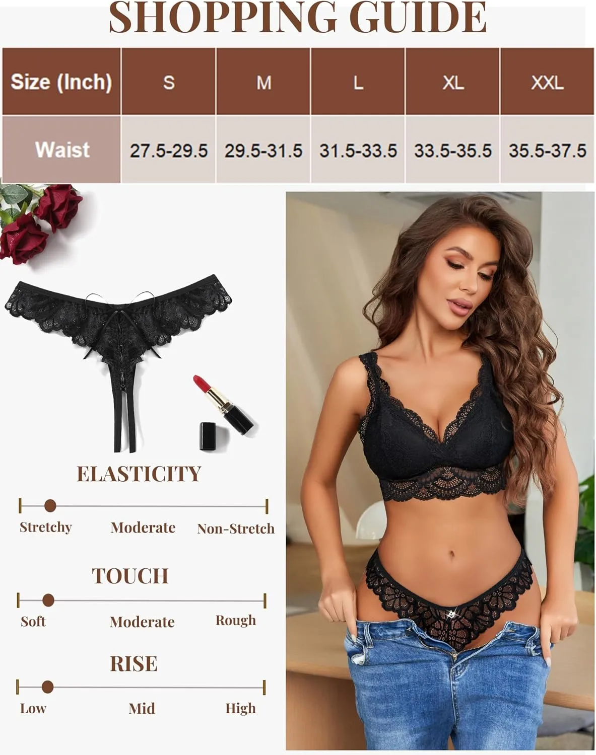 Avidlove Lace Panties Womens Sexy Bikini Underwear Criss Corss Thong Briefs V-Shape Cheeky Hipster S-XXL