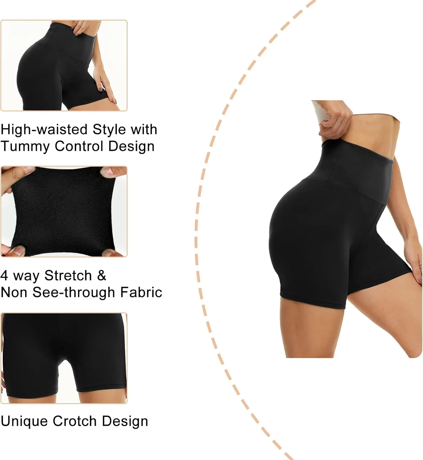 CAMPSNAIL Workout Biker Shorts Women - 3"/5"/8" High Waisted Tummy Control Spandex Booty Volleyball Shorts for Yoga Dance