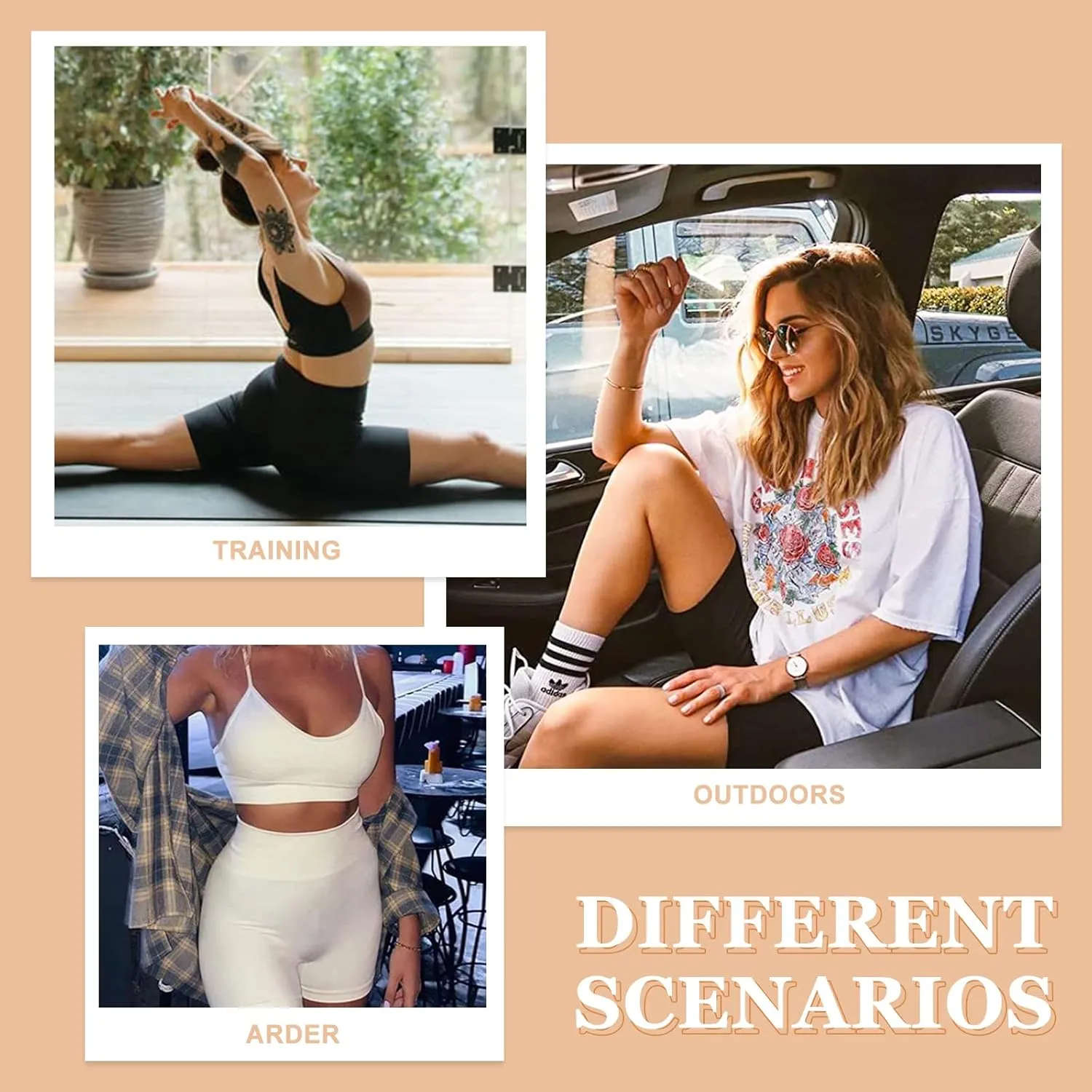 CAMPSNAIL Workout Biker Shorts Women - 3"/5"/8" High Waisted Tummy Control Spandex Booty Volleyball Shorts for Yoga Dance