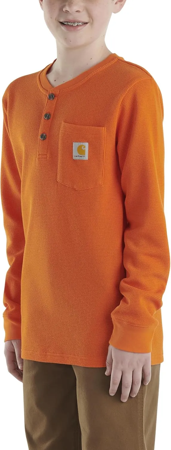 Carhartt Boys' Long Sleeve Henley Thermal Pocket T-Shirt