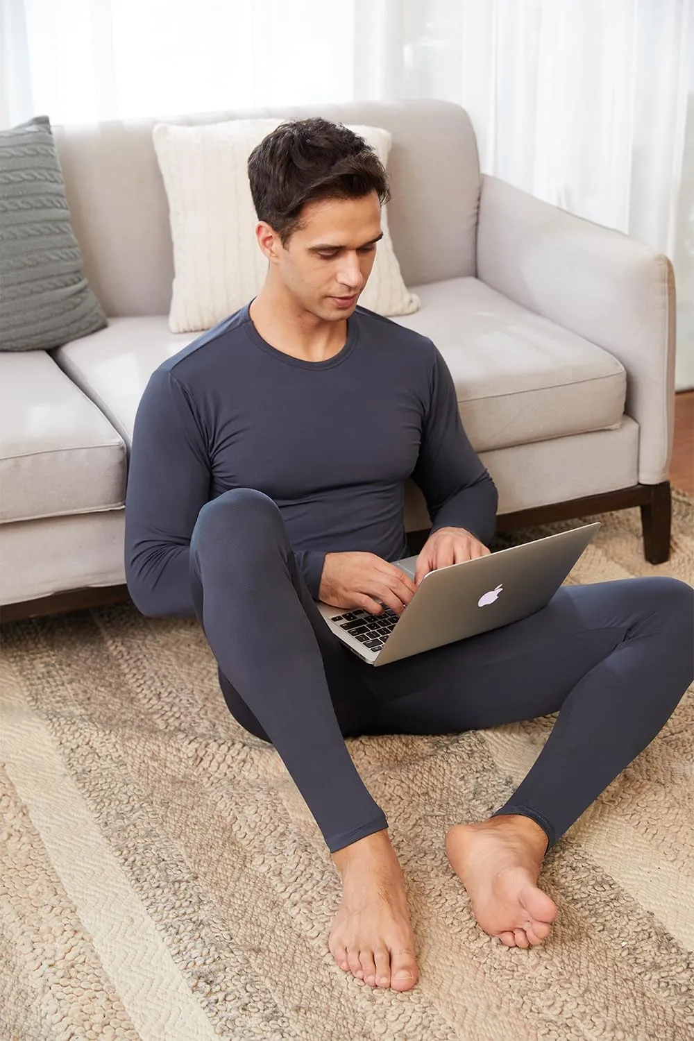 CL convallaria Long Johns Thermal Underwear for Men Soft Fleece Lined Base Layer Cold Weather Top Bottom Gift Set