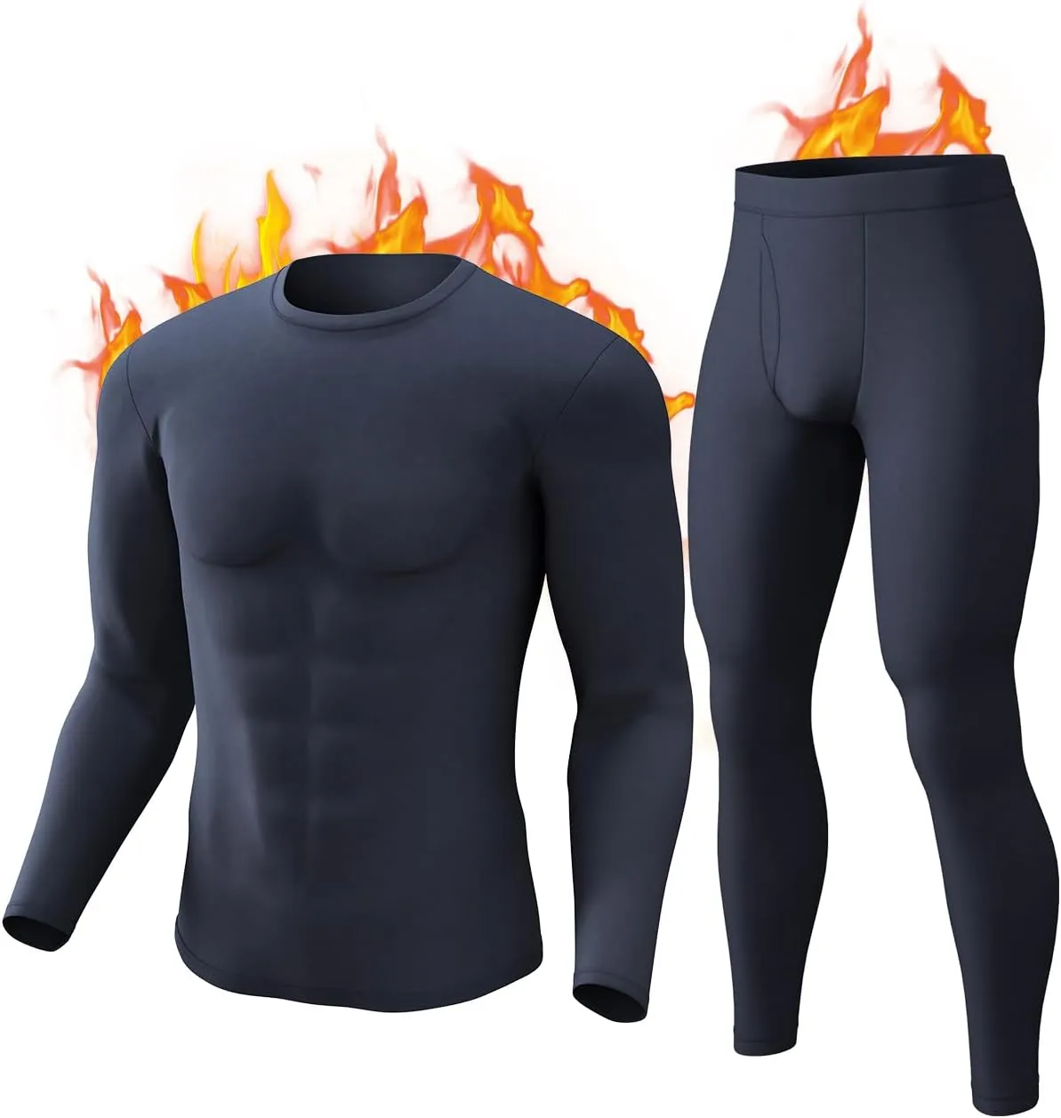 CL convallaria Long Johns Thermal Underwear for Men Soft Fleece Lined Base Layer Cold Weather Top Bottom Gift Set