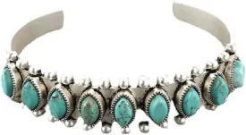 Fuqimanman2020 Bohemian Natural Stone Turquoise Engraved Cuff Bracelet Adjustable Wrap Bangle Western National Style for Women Gemstone Boho Jewelry