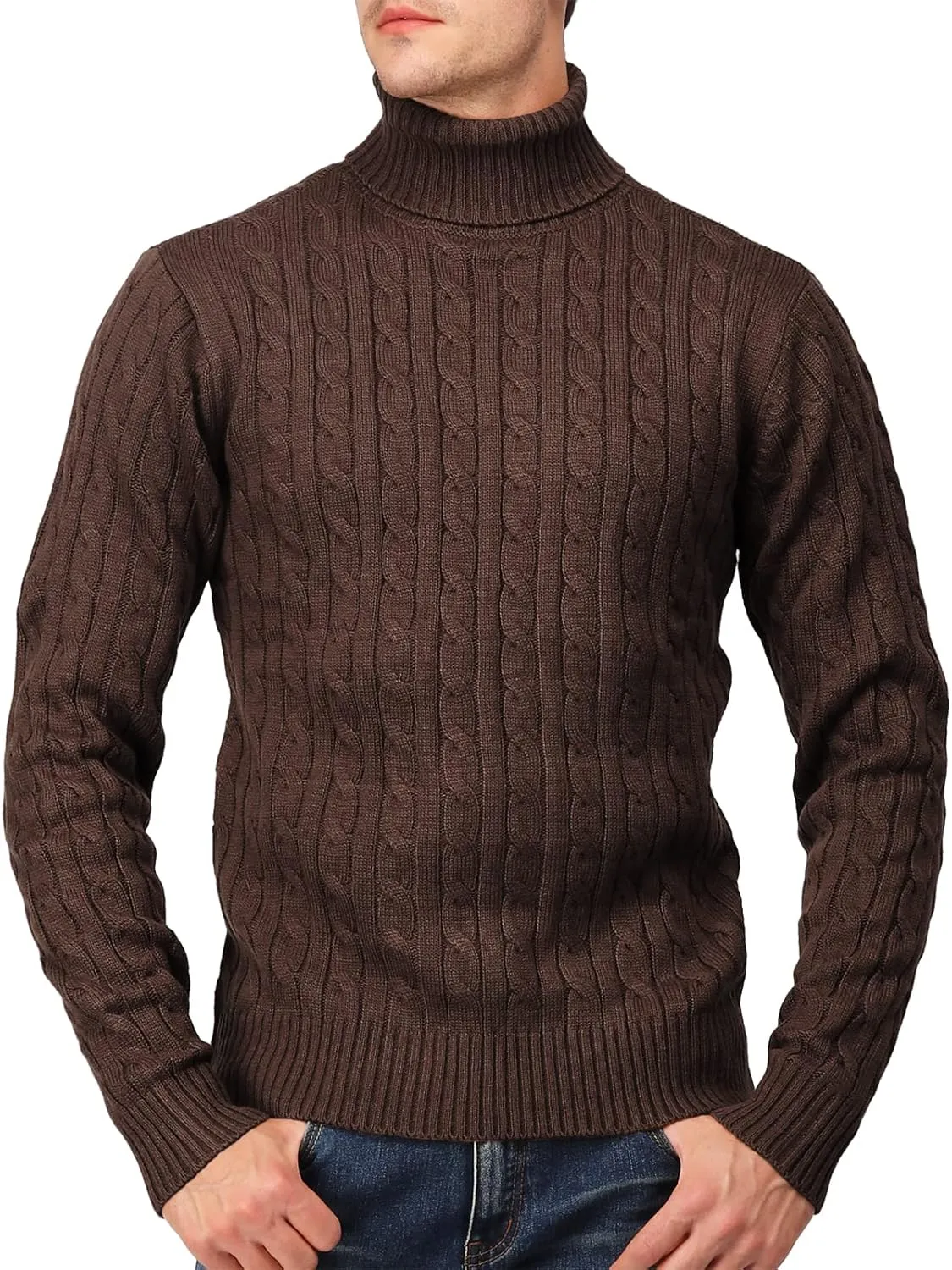 H2H Mens Slim Fit Turtleneck Pullover Sweaters Basic Tops Knitted Thermal