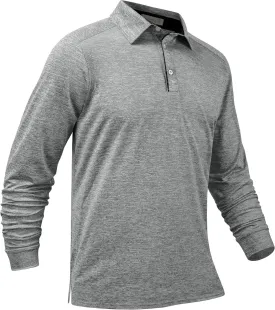 Long Sleeve Polo Shirts for Men Casual Dress Polo Tee Shirts Lightweight Quick Dry Collared Golf Shirt