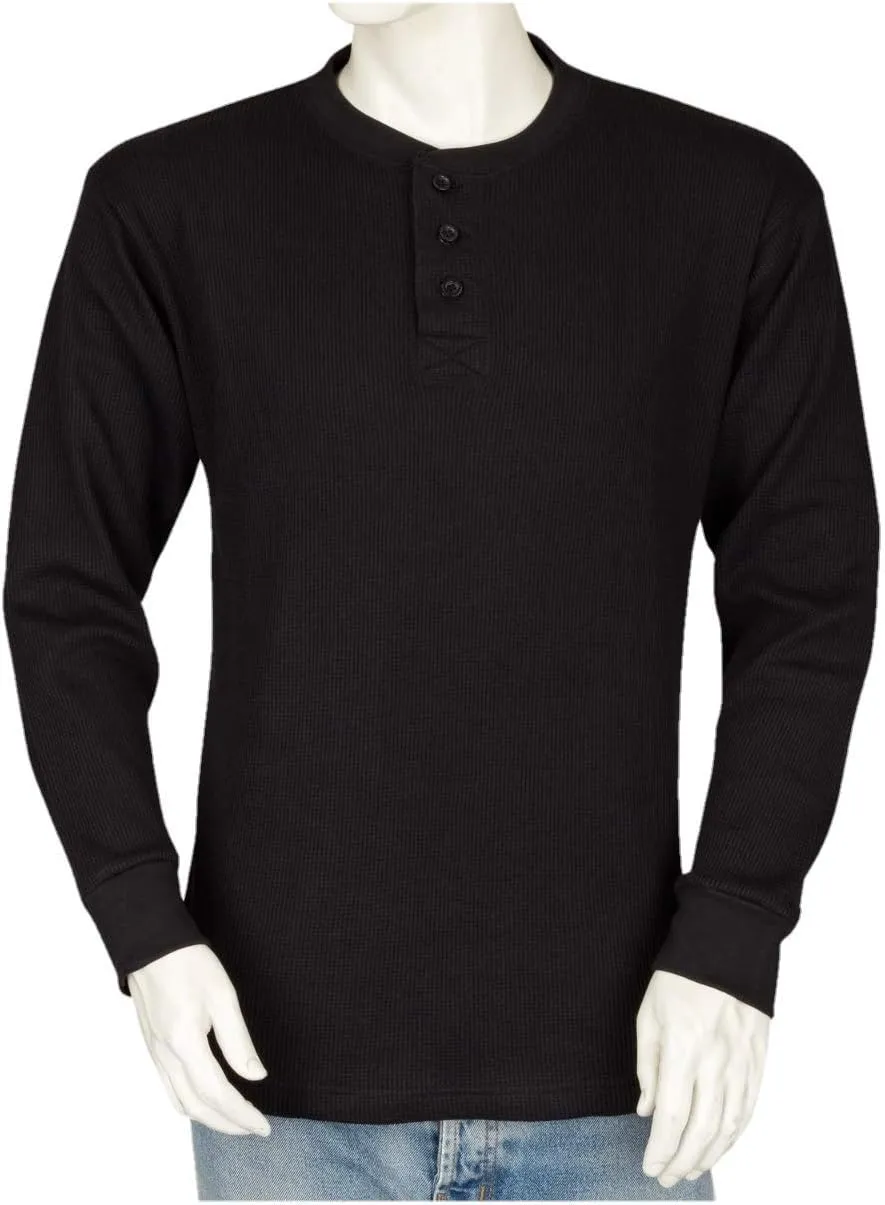 Men's Henley Thermal Shirts - Big and Tall - Heavy Weight THLS