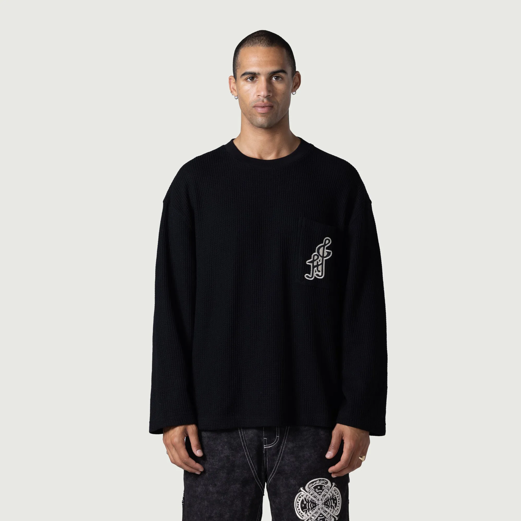 Notes LS Waffle - Black