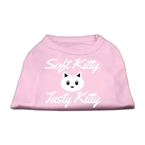 Softy Kitty, Tasty Kitty Screen Print Dog Shirt Light Pink XXL (18)