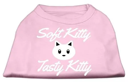 Softy Kitty, Tasty Kitty Screen Print Dog Shirt Light Pink XXL (18)
