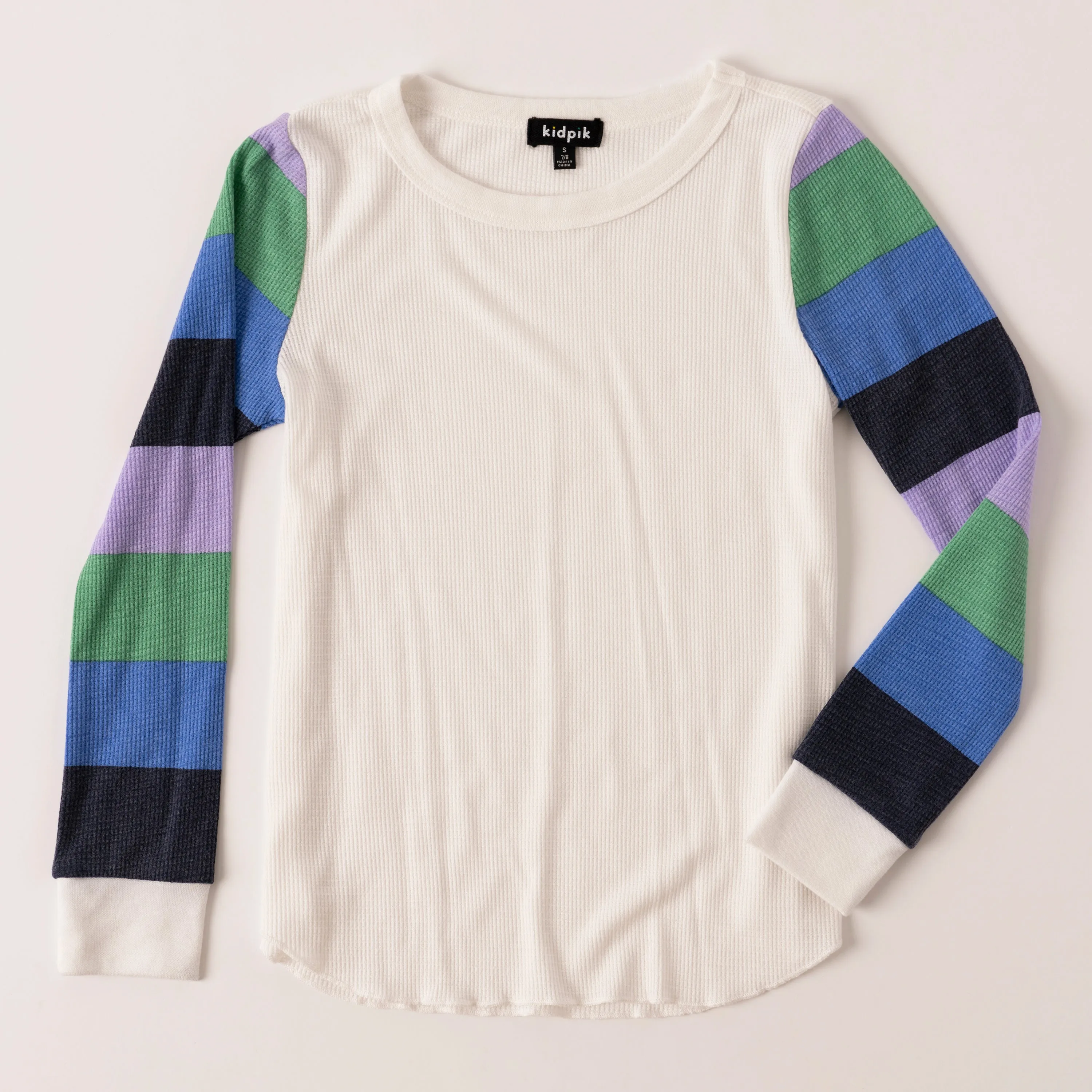 Stripe Sleeve Thermal Tee