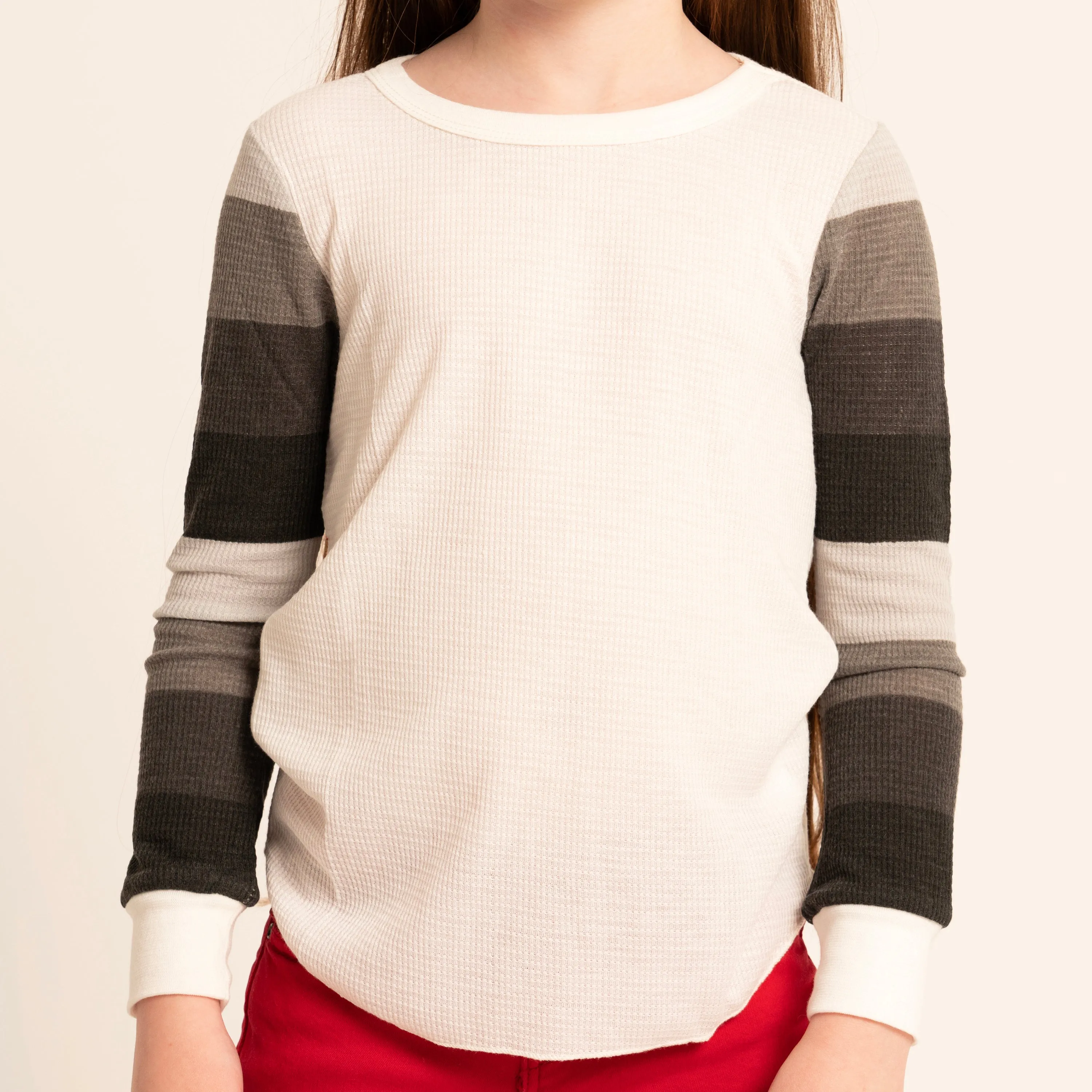 Stripe Sleeve Thermal Tee