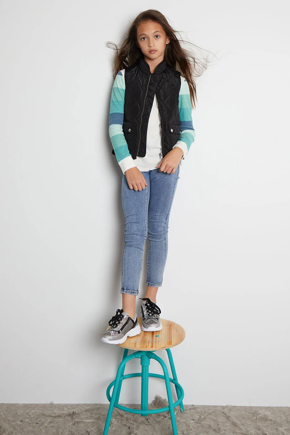 Stripe Sleeve Thermal Tee