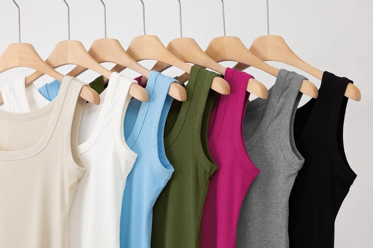 SVALIY Summer Womens Tank Tops 2024 Square Neck Fitted Sleeveless Shirts for Women Ribbed Basic Top