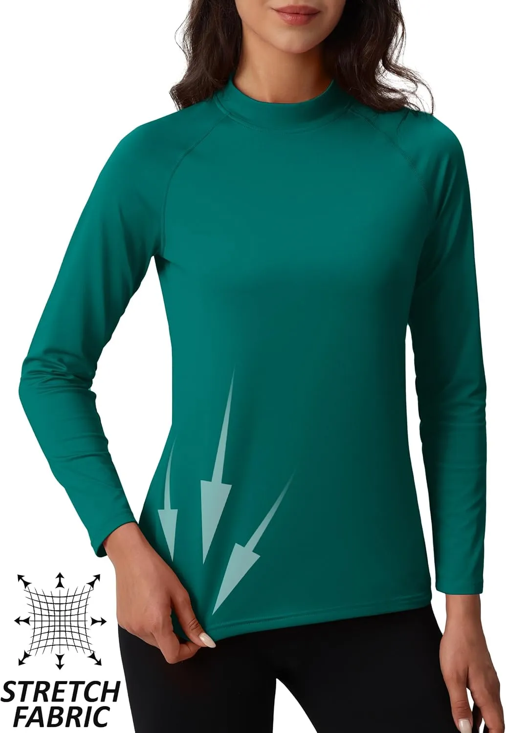 TACVASEN Women's Fleece Lined Thermal Shirts Mock Turtleneck Tops Long Sleeve Base Layer Workout Shirts