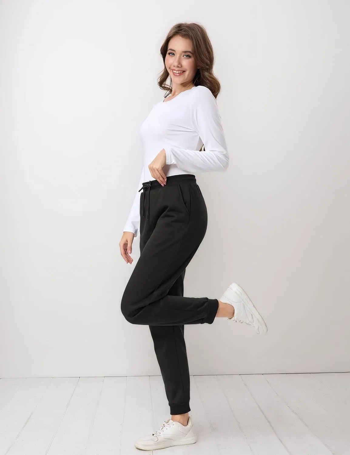 TACVASEN Women's Sherpa Lined Sweatpants Warm Winter Fleece Jogger Thermal Thick Cotton Pants for Outdoor Athletic Lounge