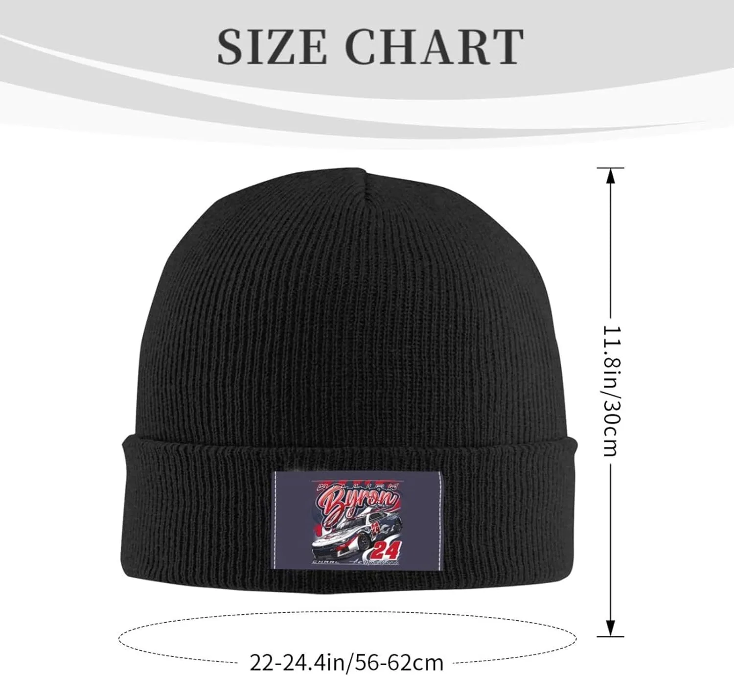 William Byron 24 Knit Cuffed Soft Warm Knitted Hat Cap Cozy Chunky Beanie Unisex Skull Classic Daily Stretch Thermal