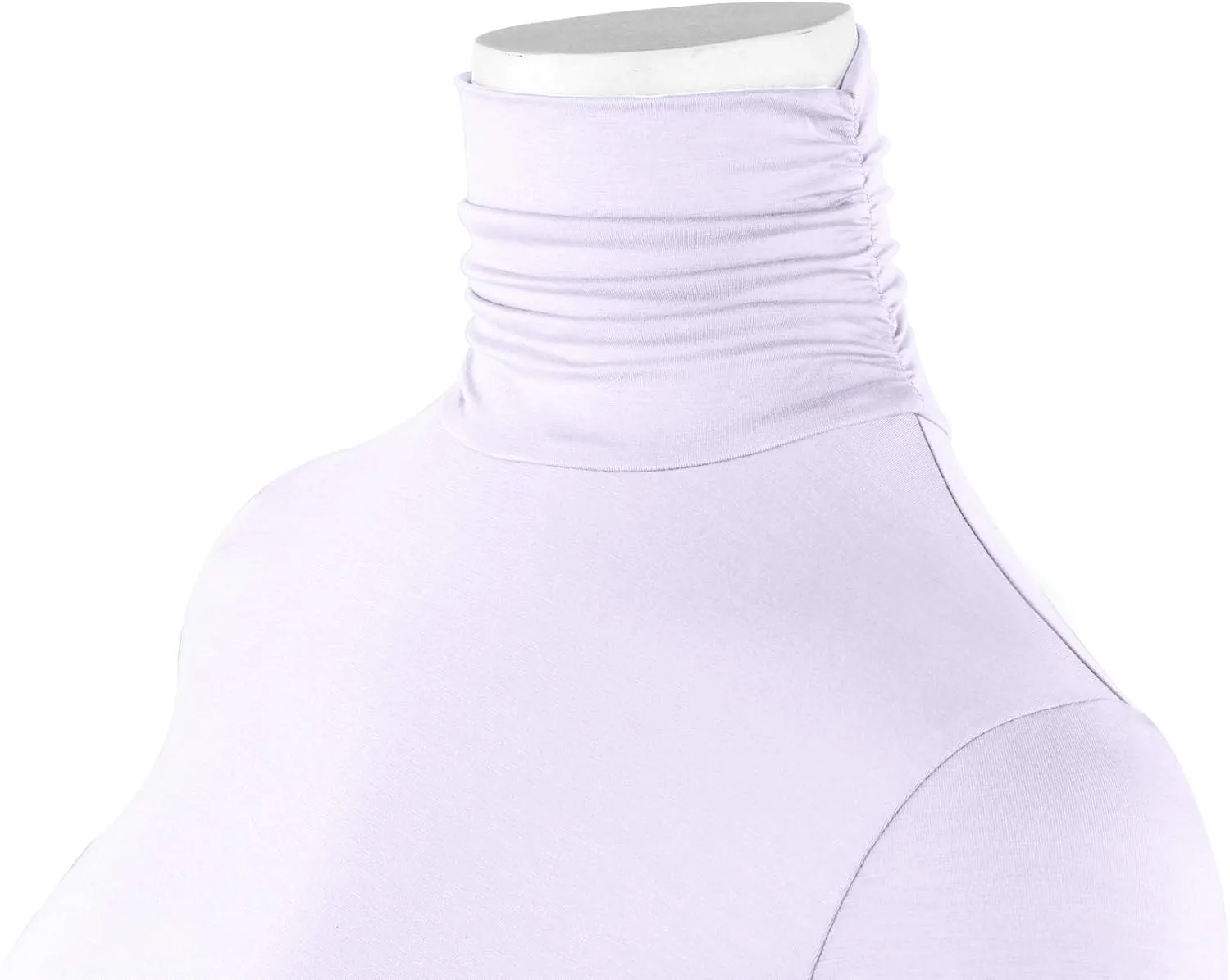 Women's Long Sleeve Lightweight Turtleneck Top Slim Fit Pullover T-Shirt (S-XXL)