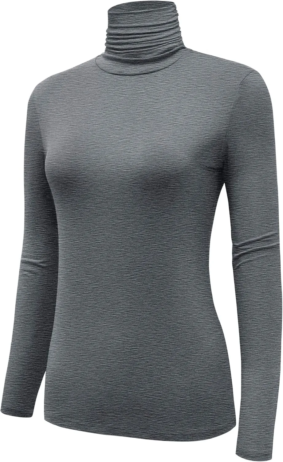 Women's Long Sleeve Lightweight Turtleneck Top Slim Fit Pullover T-Shirt (S-XXL)